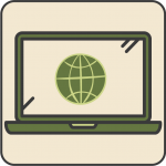 icon for website depicting open laptop with a globe on the screen